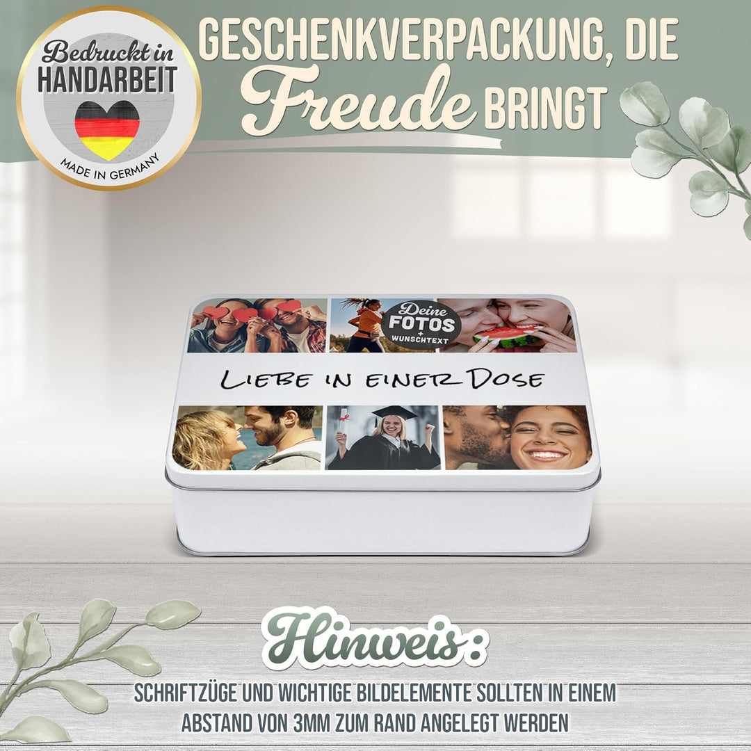 Print Royal PR Geschenkdose selbst gestalten mit 6 Fotos & Text - Blechdose bedrucken, Personalisier