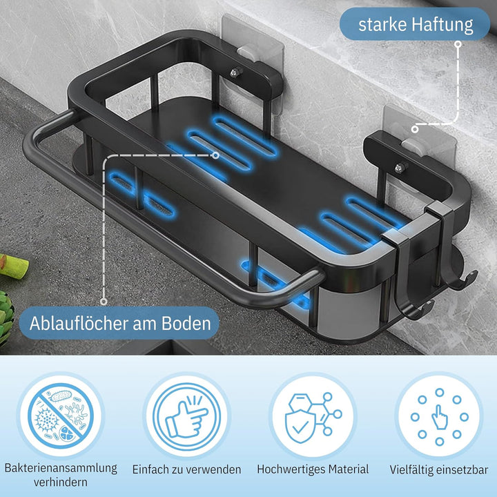 Küchen Spülbecken Organizer Schwarz Spülmittelspender Schwammhalter Küchenutensilienhalter Badezimme