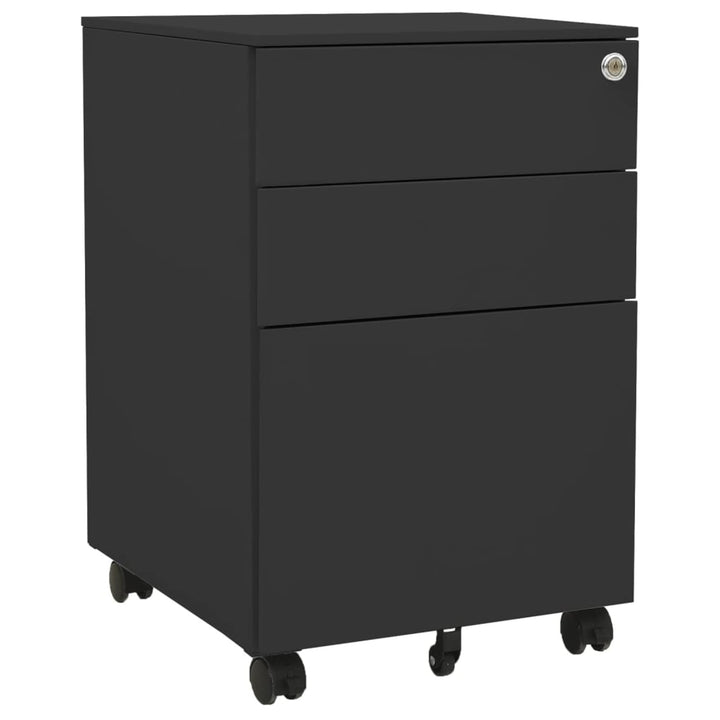 Homgoday Aktenschrank mit Rollen Büroschrank Rollschrank Rollcontainer Schubladenschrank mit 3 Schub
