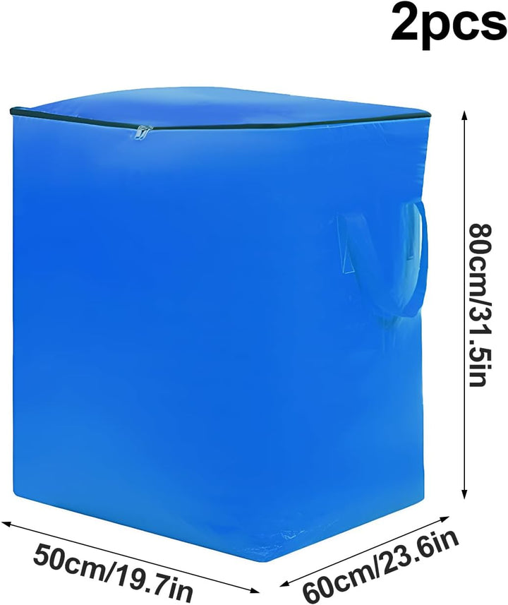 2 Stück Aufbewahrungstaschen, Heavy-Duty Umzugstaschen, 240L 50*60*80cm, Extra Grosse Aufbewahrungst