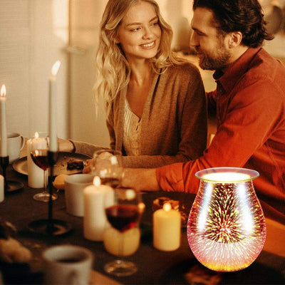 Elektrische Duftlampe, YUNYODA 3D Glas Aroma Lampe Wachsbrenner, Ölbrenner Wachs Schmelzbrenner Wärm