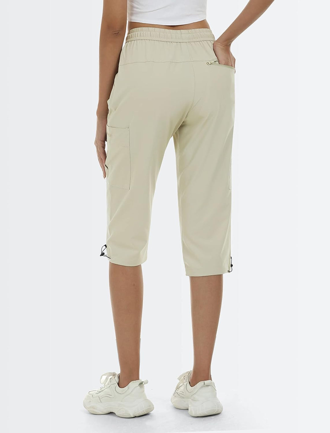 MoFiz Cargo Shorts Damen Wandershorts Lightweight Trekking Caprihose Sommer Outdoorhose mit Reissver