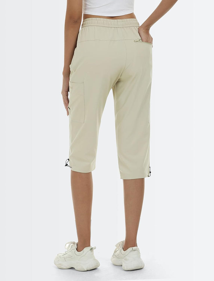 MoFiz Cargo Shorts Damen Wandershorts Lightweight Trekking Caprihose Sommer Outdoorhose mit Reissver