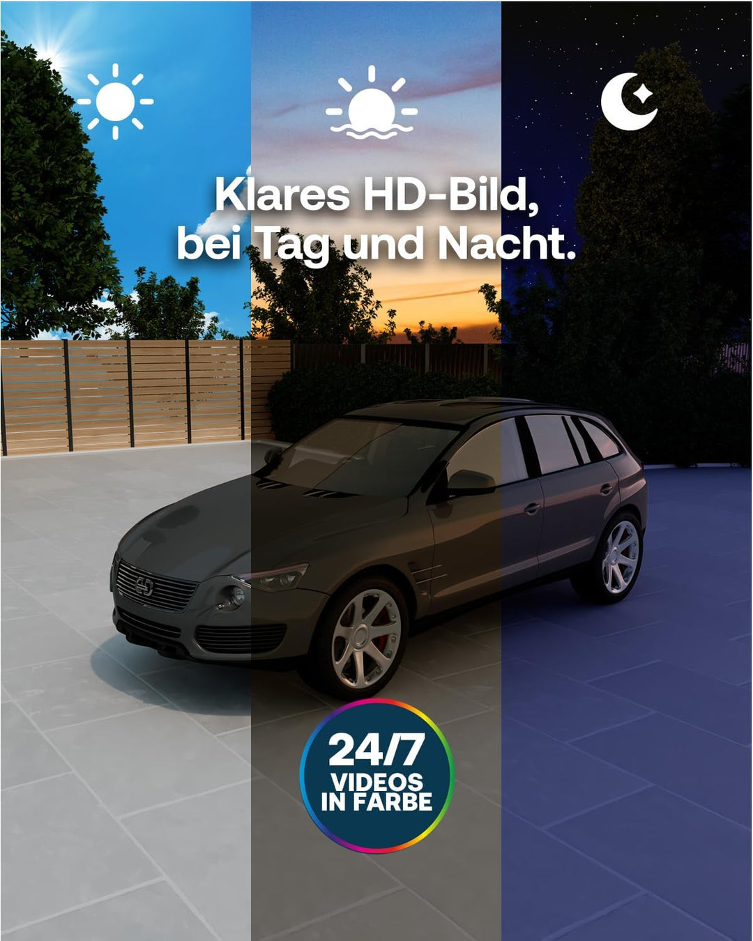 Arlo Essential 3 HD PTZ Überwachungskamera Aussen WLAN, 1080p Video, Farbnachtsicht, 360º Schwenkbar