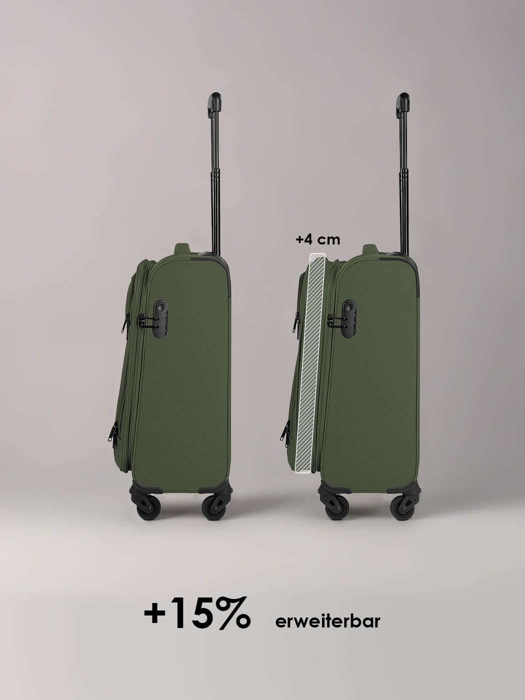 SMARTBOX Weichgepäck Kabinen-Koffer für Damen & Herren | Kleiner Cabin-Trolley 36 x 23 x 57 cm | 4 R