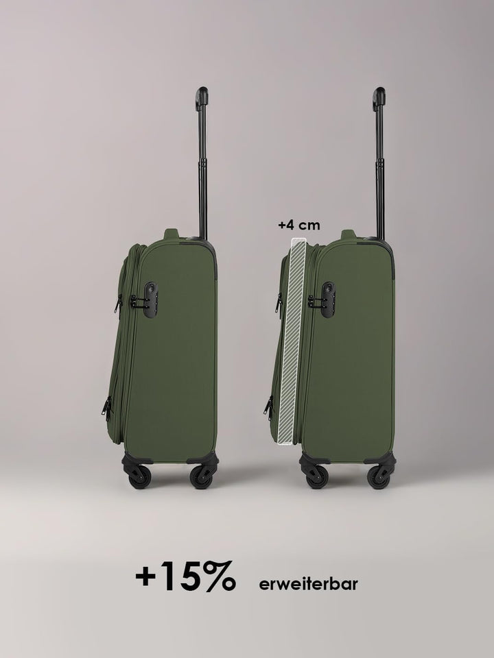 SMARTBOX Weichgepäck Kabinen-Koffer für Damen & Herren | Kleiner Cabin-Trolley 36 x 23 x 57 cm | 4 R