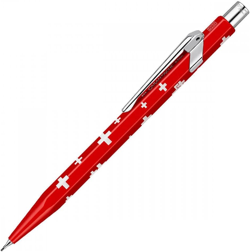 Caran d'Ache Metal-X Minenhalter Basic mit schweizer Flagge Metallgehäuse für 0,7 mm Bleistift-Minen
