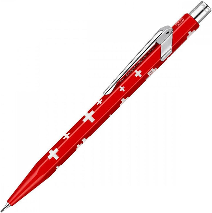 Caran d'Ache Metal-X Minenhalter Basic mit schweizer Flagge Metallgehäuse für 0,7 mm Bleistift-Minen