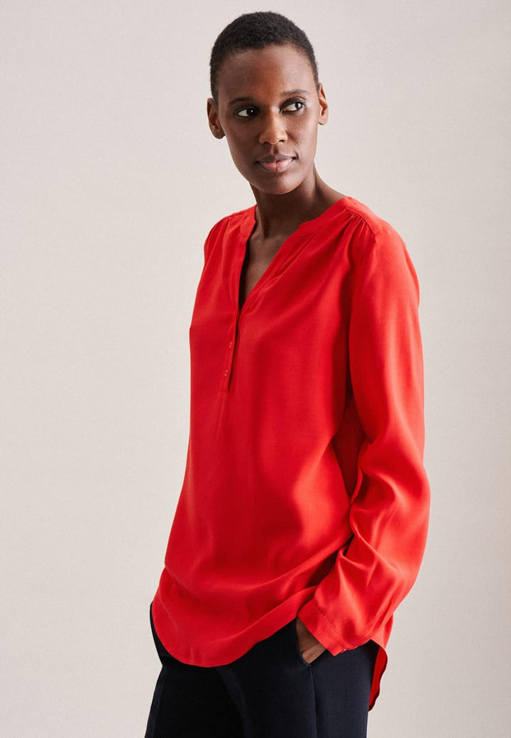 Seidensticker Damen Regular Fit Langarm Bluse 34 Rot, 34 Rot