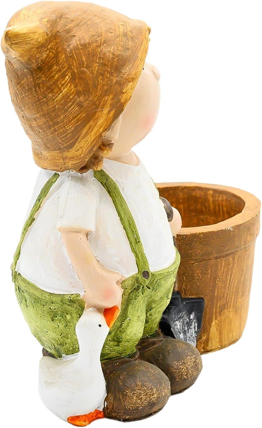 Wichtelstube-Kollektion XXL Gartenfigur Franz mit Blumentopf, Gartendeko Outdoor mit Pflanzkübel, li