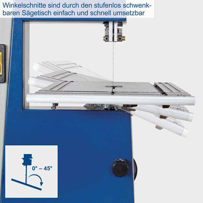 Scheppach Bandsäge BASA1 (300 Watt, max. Schnitthöhe: 100mm, Durchlassbreite: 195mm, bis zu 45° schw