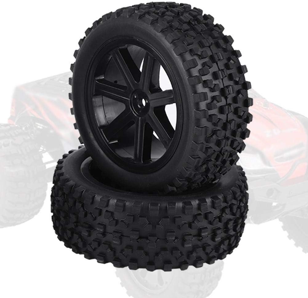 Qiterr 4pcs RC Auto-Reifen, 1/10 RC LKW-Gummireifen-Rad-Reifen-Zusätze für das Laufen des Buggy-Kett