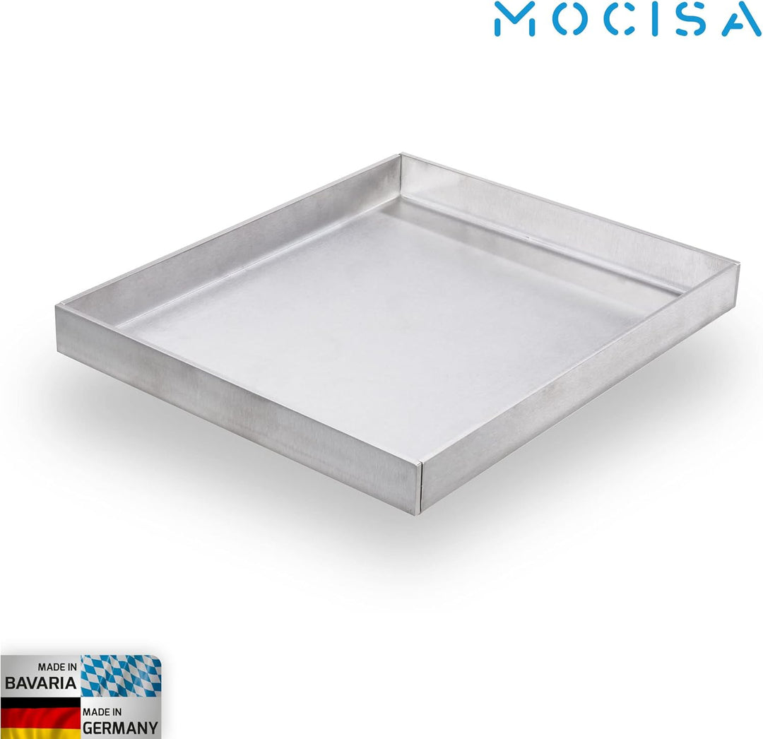 mocisa Grillplatte | Plancha | BBQ-Wanne | Grillkorb | Made in Germany | Edelstahl | Massiv | hochwe