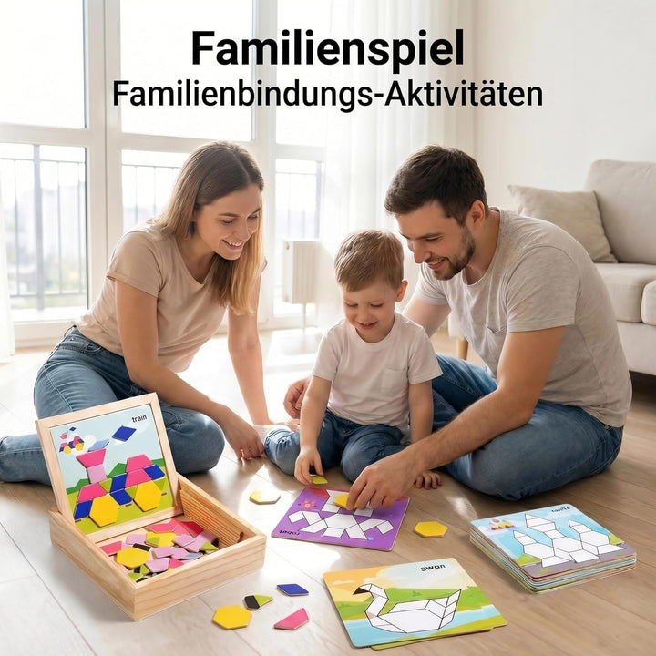 Magnetisches Holzpuzzle Geometriespiel für Vorschulkinder ab DREI Jahren | Montessori Lernspielzeug,