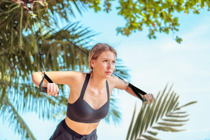 PREMIUM Schlingentrainer mit Umlenkrolle, Türanker, Poster, Trainingsplan, Befestigungsschlaufe| Mad