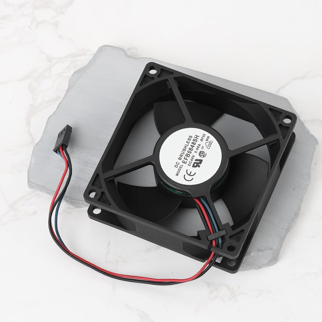 ECSiNG Bürstenloser Gehäuselüfter mit 3 Flügeln, DC 48 V, 0,09 A, 80 x 80 x 25 mm, für Servernetztei