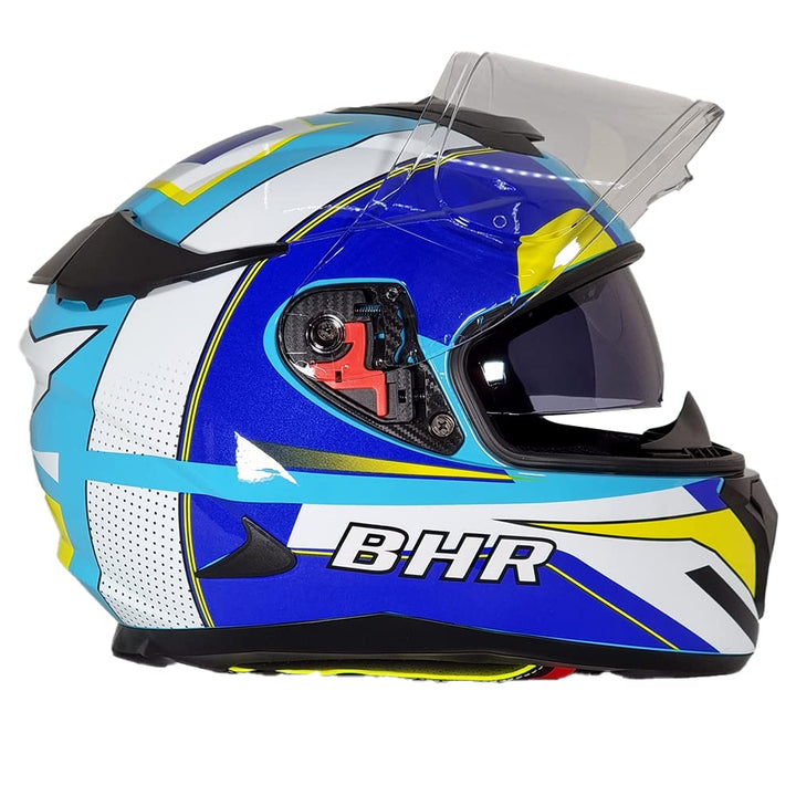BHR Integralhelm Motorrad 813 Race, Doppelvisier, Frau | Zulassung ECE, Full Face Motorradhelm mit S