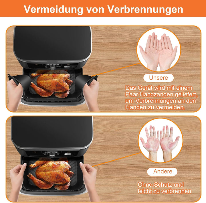 Heissluftfritteuse Zubehör für Ninja 10,4L AF500EU, Airfryer Silikonform für Ninja Foodi Flexdrawer