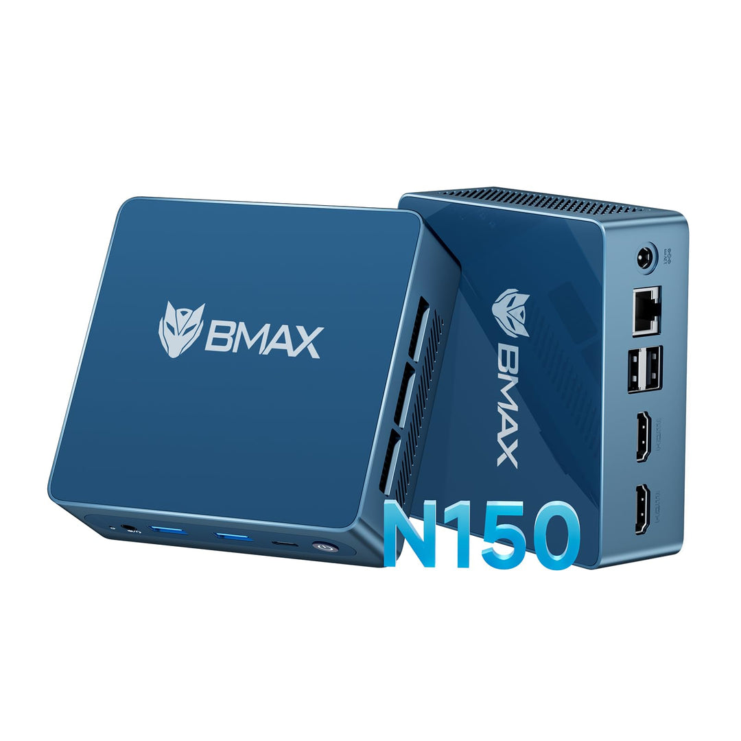 BMAX Büro Mini PC W-11 Pro Intel N150(Übertrifft N95/N97, bis zu 3,6 GHz), 16 GB DDR4 512 GB SSD Min