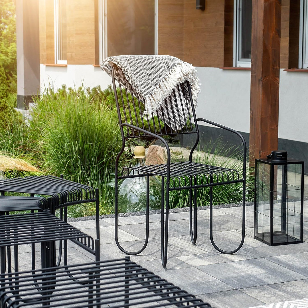 KADAX Moderne Gartenbank, Sitzbank aus pulverbeschichteten Stahl, Bank im Modulsystem, Witterungsbes