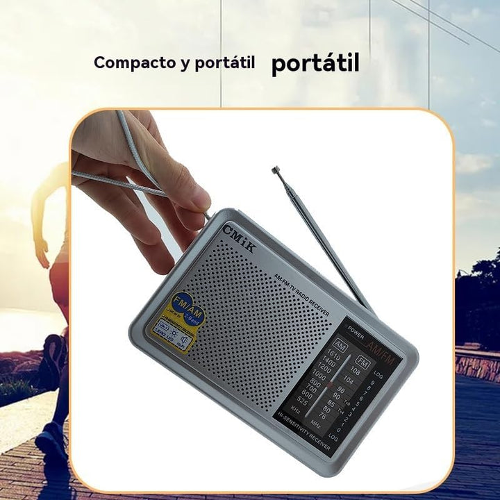 Tragbares Radio, 2-Band-Radio, FM-Transistorradio, tragbare Tasche, funktioniert mit 2 Batterien LR2
