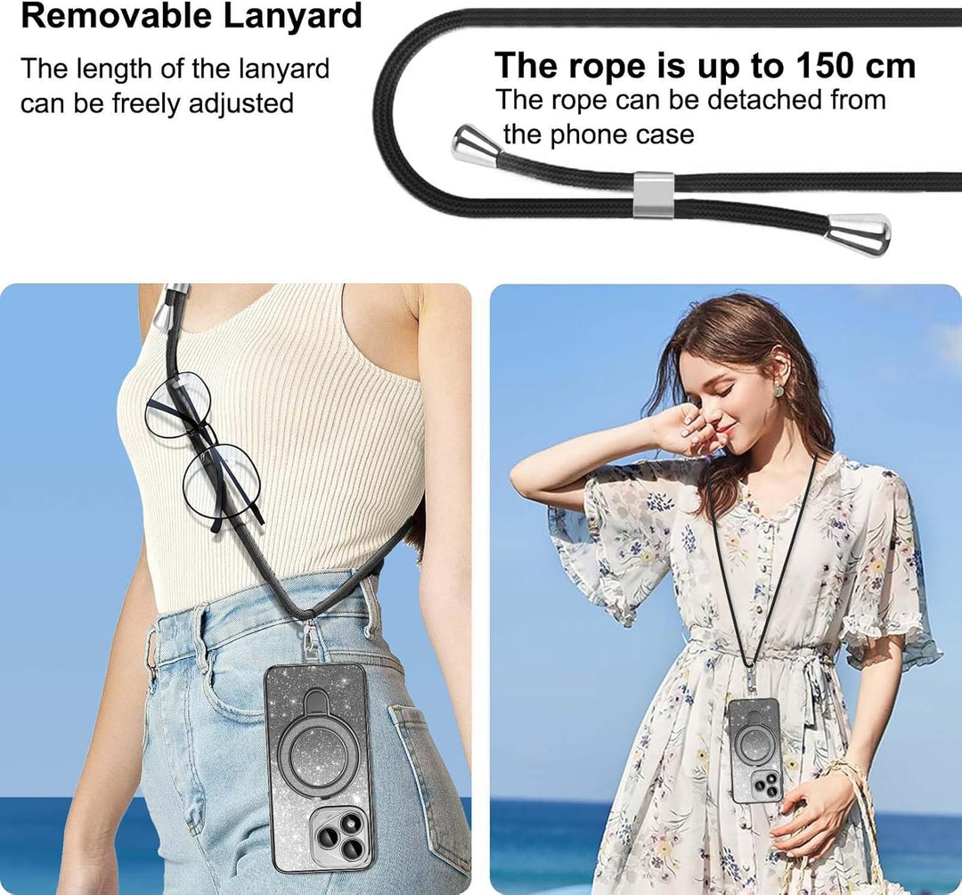 HandyHülle für Honor 400 Lite Hülle mit Band,[Mit Abnehmbarem Handykette] Transparente Silikon Stoss