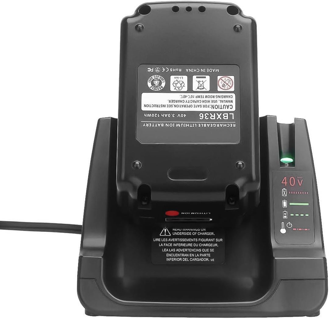 Sarini Ersatz-Akkuladegerät für Black and Decker 36 V-40 V Lithium-Akku, Schnellladegerät mit Zwei U