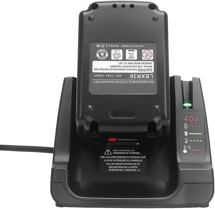 Sarini Ersatz-Akkuladegerät für Black and Decker 36 V-40 V Lithium-Akku, Schnellladegerät mit Zwei U