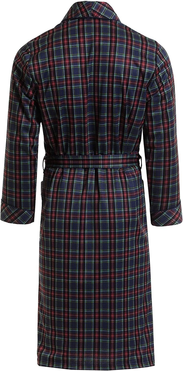 Herren Morgenmantel - Revise Brais RE-502 - Dünn und leicht 3XL Blau – Rot Kariert, 3XL Blau – Rot K