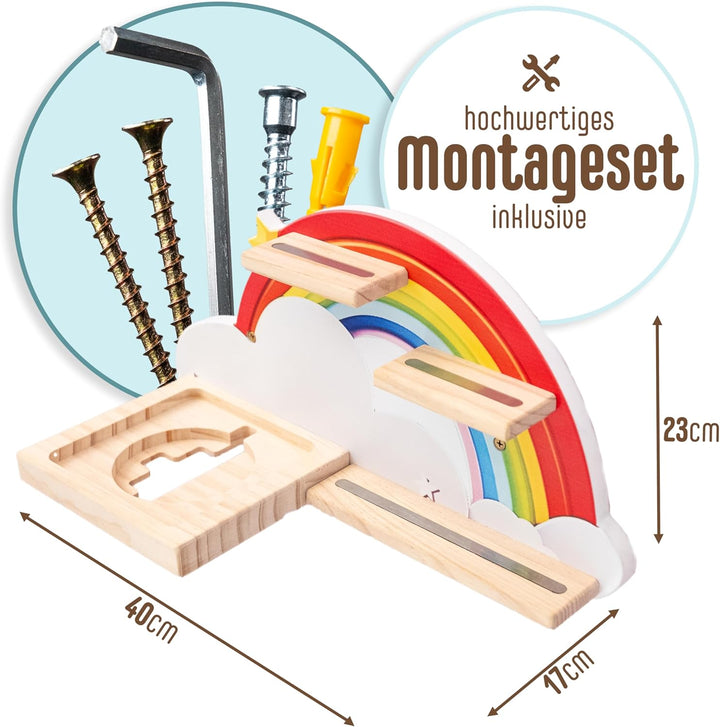 WeMa Tonie Regal Regenbogen - magnetisches Wandregal für Toniebox & Tonie Figuren - Aufbewahrung für