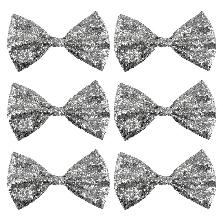 Boland - Glitzer Fliege, Grösse ca. 13 cm, Gummiband, schmale Ausführung, Karneval, Mottoparty Silbe