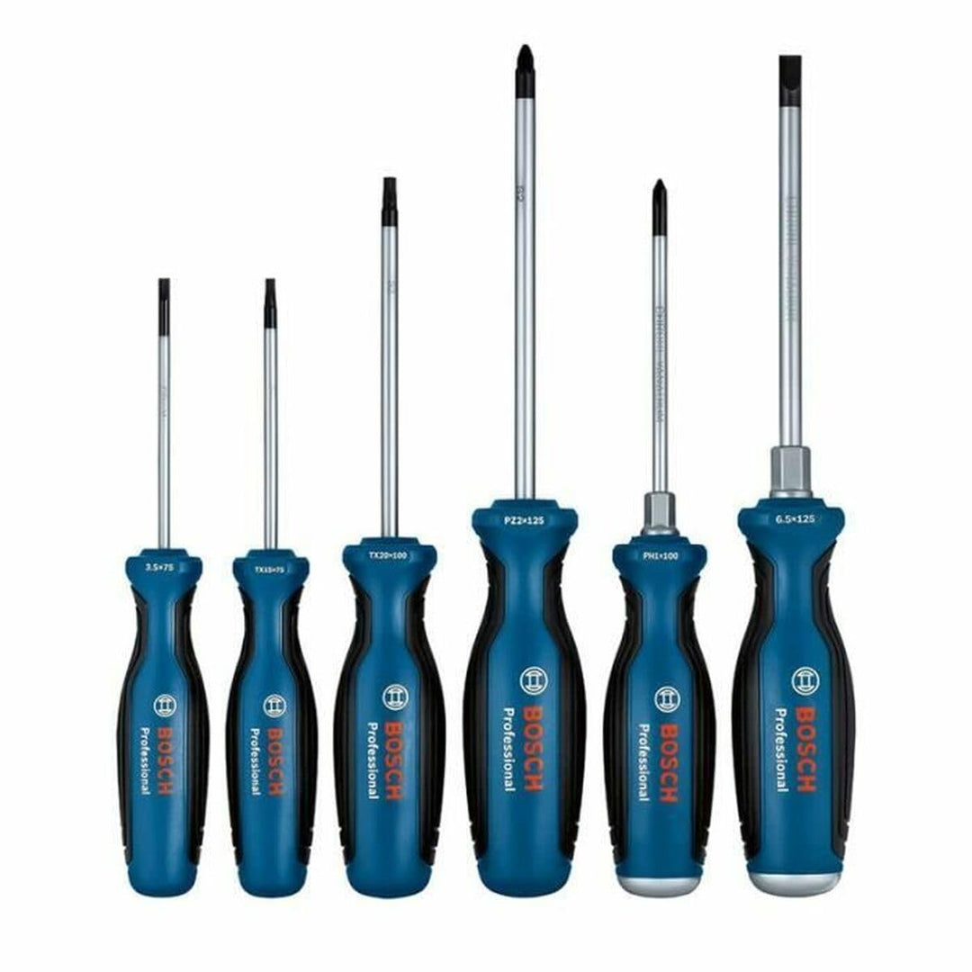 Bosch Professional Schraubendreher-Set, 6-teilig (inkl. Phillips, Schlitz, Torx und Pozidriv, in Kar
