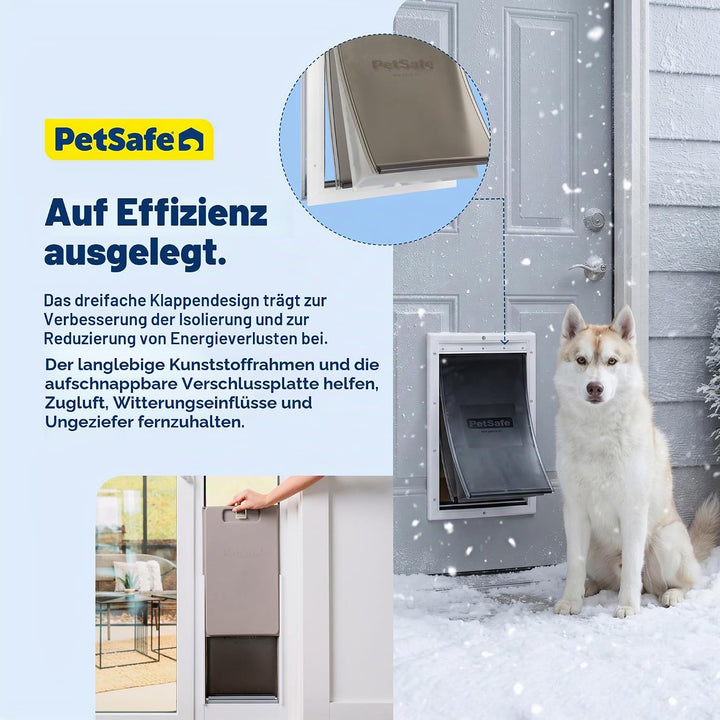 PetSafe Haustiertür für Katzen und Hunde, extrem wetterfest, energieeffizient, isoliertes Klappensys