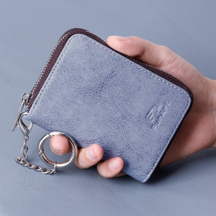 FurArt Kreditkartenetui für Damen und Herren, RFID Schutz,Schlüsselanhänger,Reissverschlussetui Gery