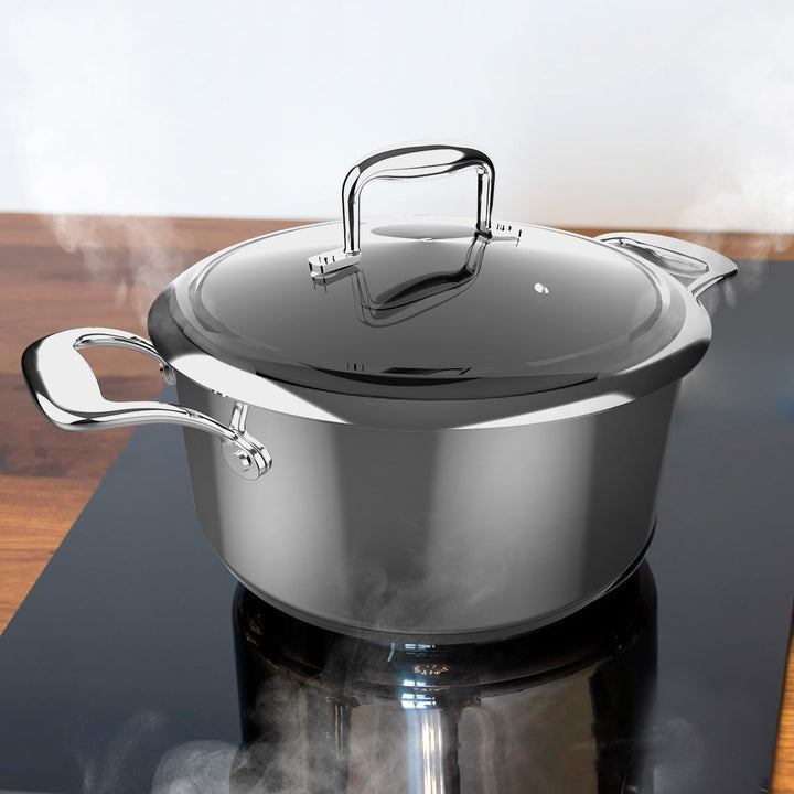 Cecotec Polka Classy 24 Pot Stahl, Durchmesser 24 cm, Fassungsvermögen 4 l, Edelstahl 18/10, Antihaf