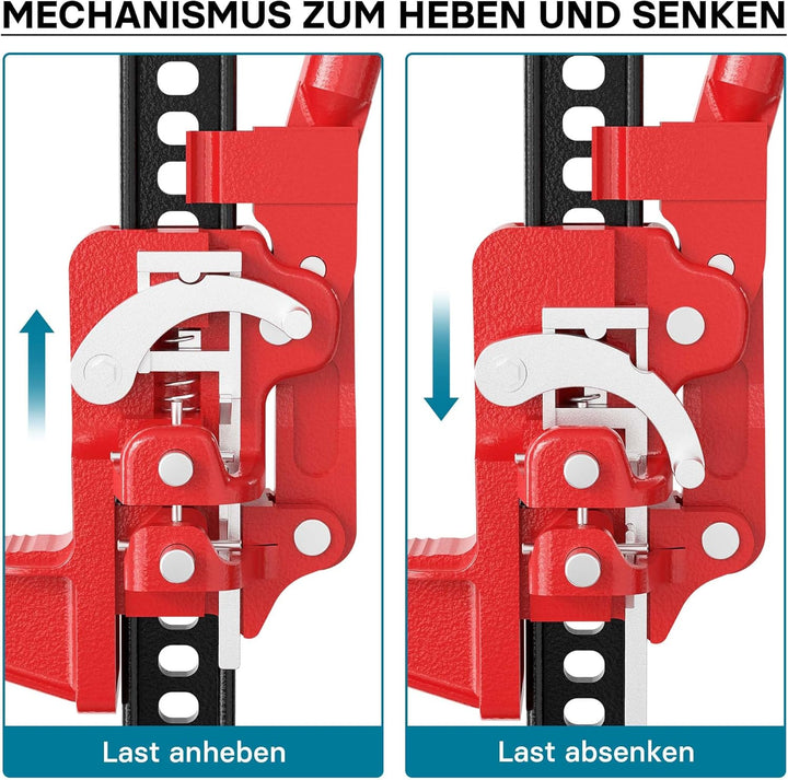 Wiltec Farm Jack Wagenheber 150 cm 60" 3000 kg, Offroad Stockwinde für Geländewagen, ATV Heber, Allz