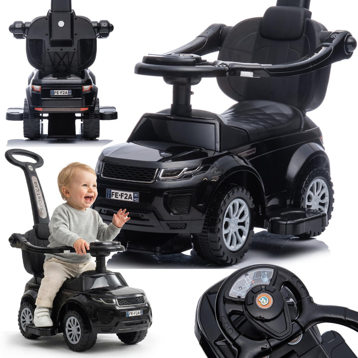 4in1 Kinderauto Rutschauto ab 1 Jahre und Schiebeauto mit Hupe und Musik, Rutschauto mit Stauraum un