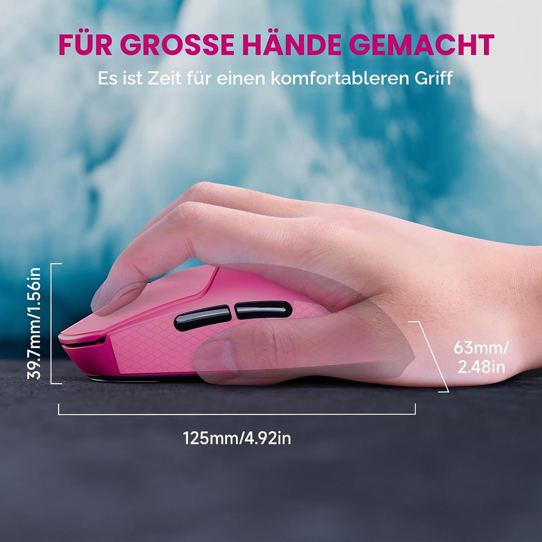 ATTACK SHARK X8 Serie Kabellose Gaming-Maus, 55–65 g Superleicht, PixArt PAW3395/3950 Sensor, BT/2.4
