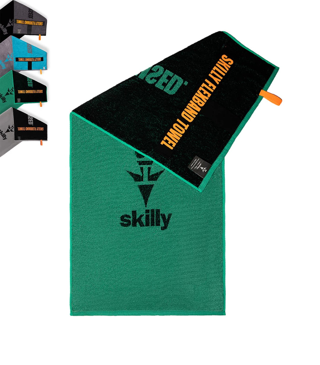 skilly Fitness Handtuch aus Baumwolle, 120x50cm mit Antirutsch-Funktion für das Training an Fitnessg