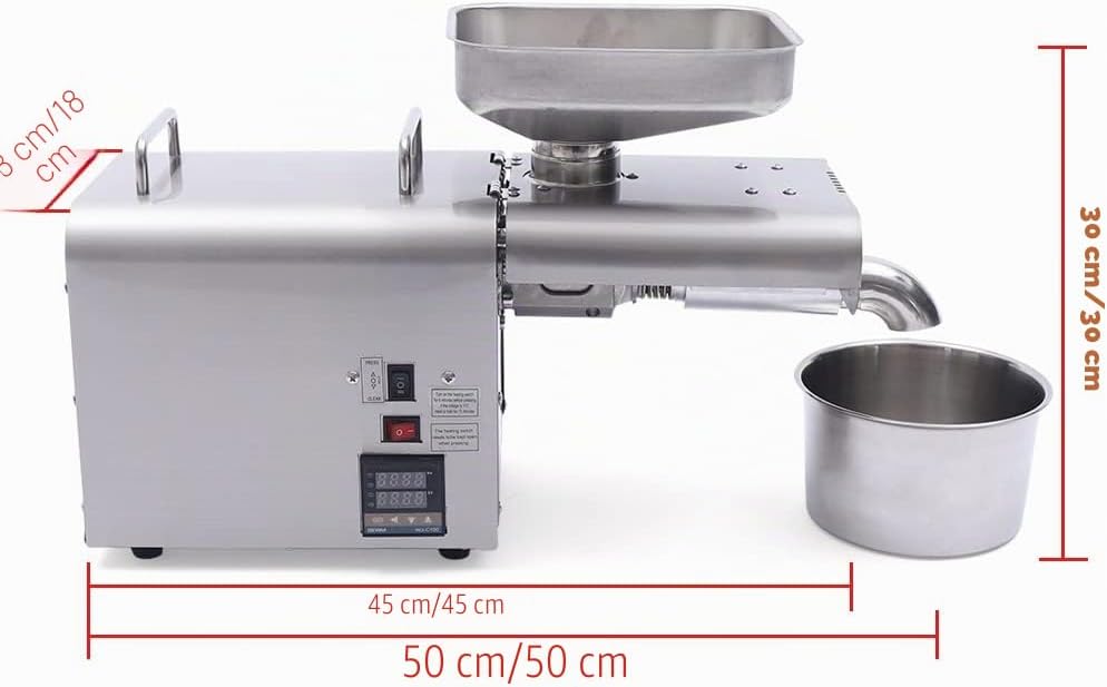 Edelstahl Ölpresse Kaltpresse für Zuhause | Automatisch, Hot &amp; Cold Pressen | für Erdnüsse, Sojabohn
