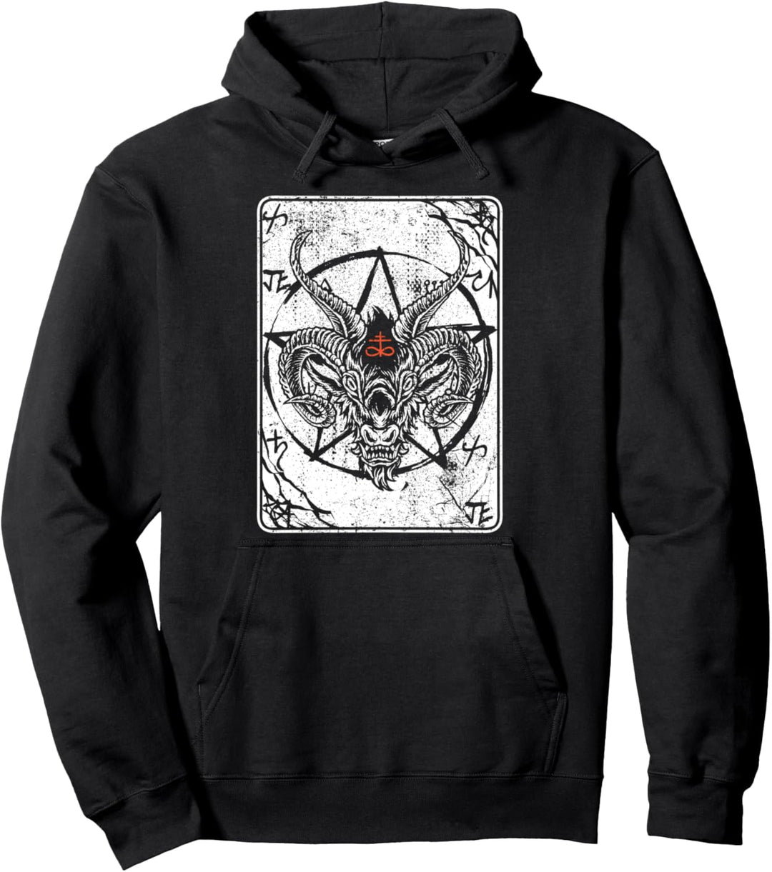 Baphomet Okkult Satan Antichrist Luzifer 666 Ziegen Baphomet Pullover Hoodie