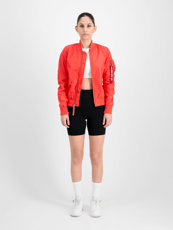 Alpha Industries Damen Bomberjacke M Radiant Red, M Radiant Red