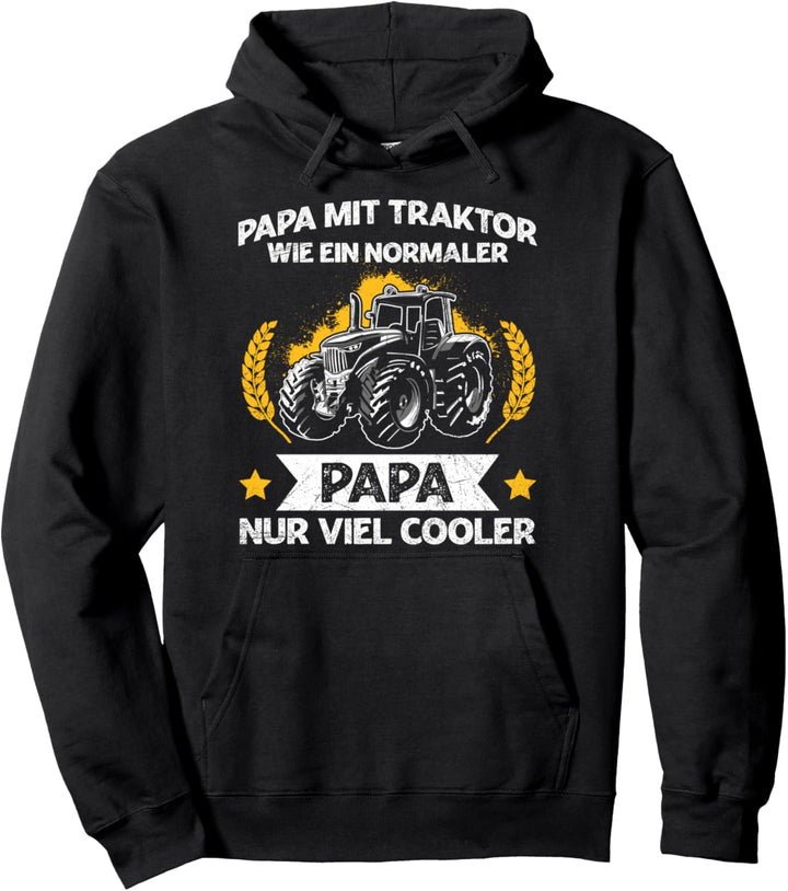 Papa Mit Traktor Bauer Trecker Landwirt Vater Spruch Pullover Hoodie