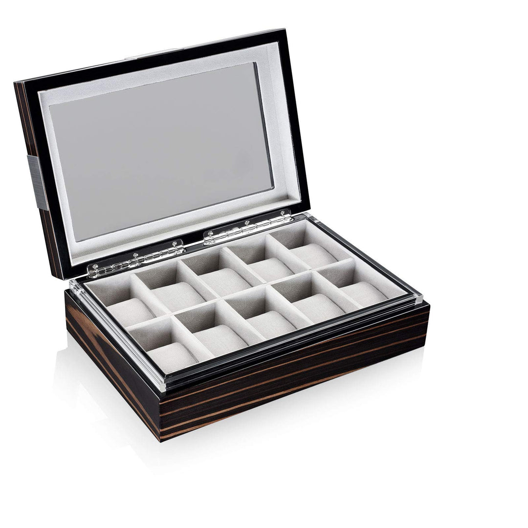 Uhrenbox mit Sichtfenster Executive 10 - Makassar