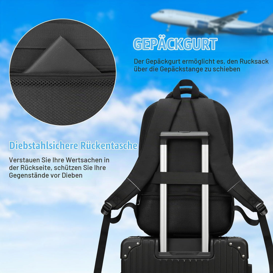 Paude Schwarz Rucksack, Laptop Schulrucksack für Teenager Erwachsene, Grosse Tasche Rucksack für Hig
