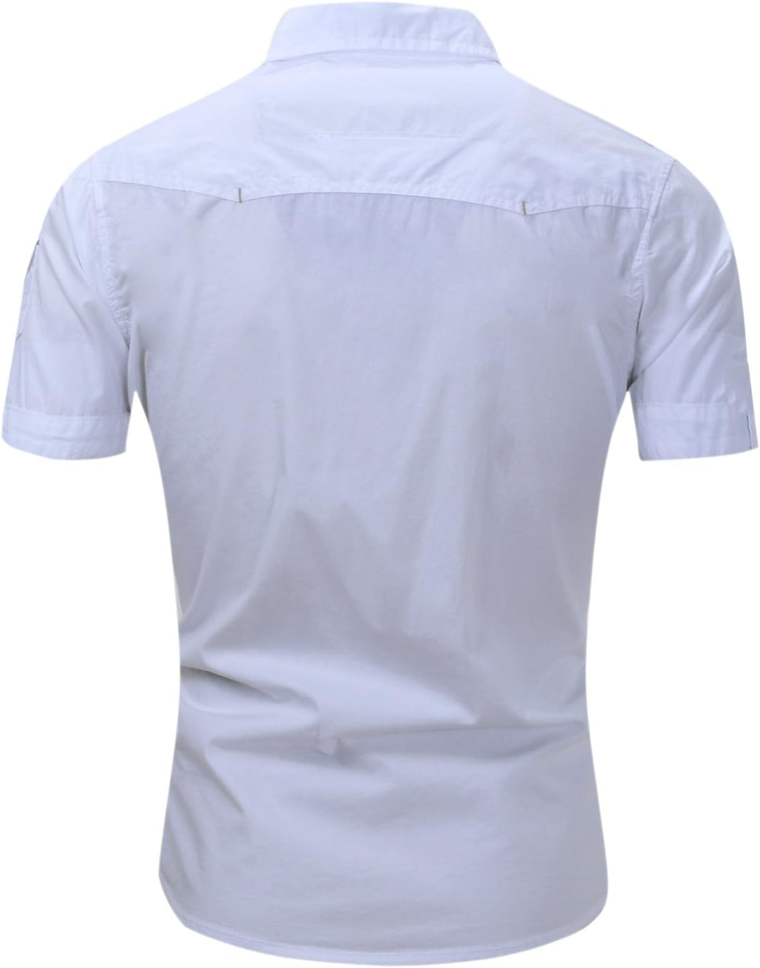 Herren Hemd Kurzarm Baumwolle Outdoor Freizeithemd für Männer XXL Weiss, XXL Weiss