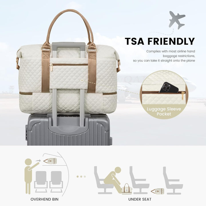 LOVEVOOK Reisetasche Damen Sporttasche Gross mit Schuhfach & Nassfach Weekender Travel Duffle Bag mi