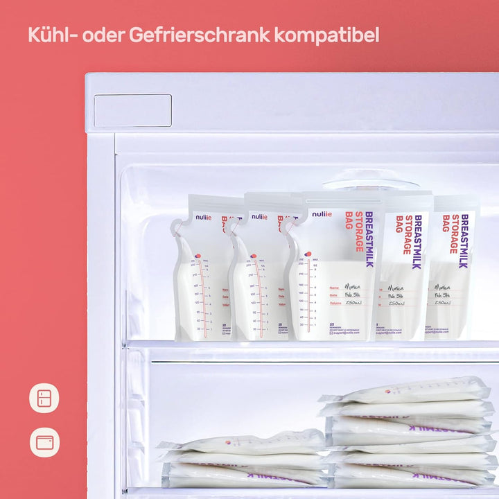 Nuliie 300 Stück Muttermilchbeutel, BPA-frei Muttermilch Aufbewahrung bag, Muttermilchbeutel mit Aus