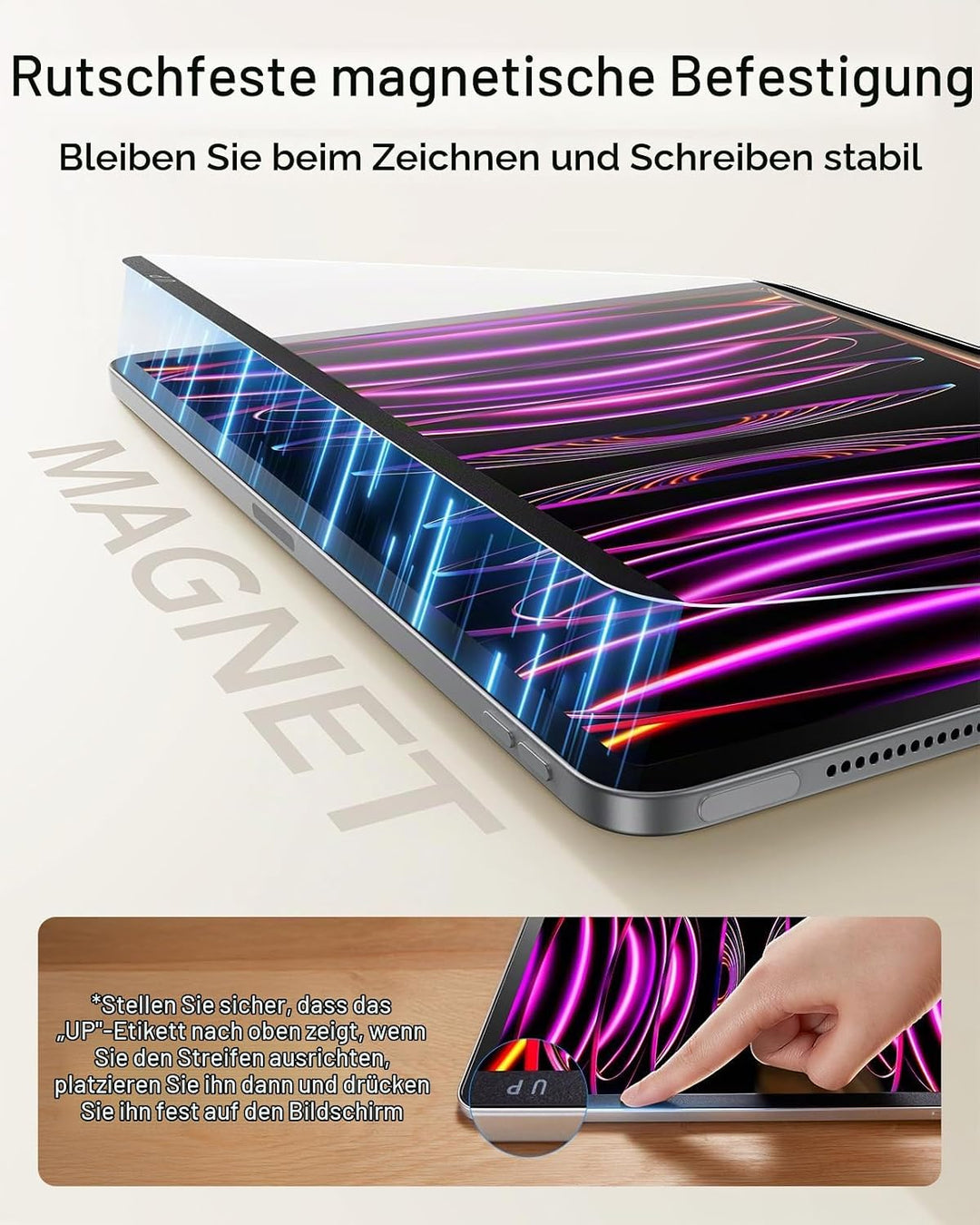 ESR Paper-Feel Magnet Schutzfolie Kompatibel mit iPad Pro 12.9 (2022/2021/2020/2018), Papiergefühlte
