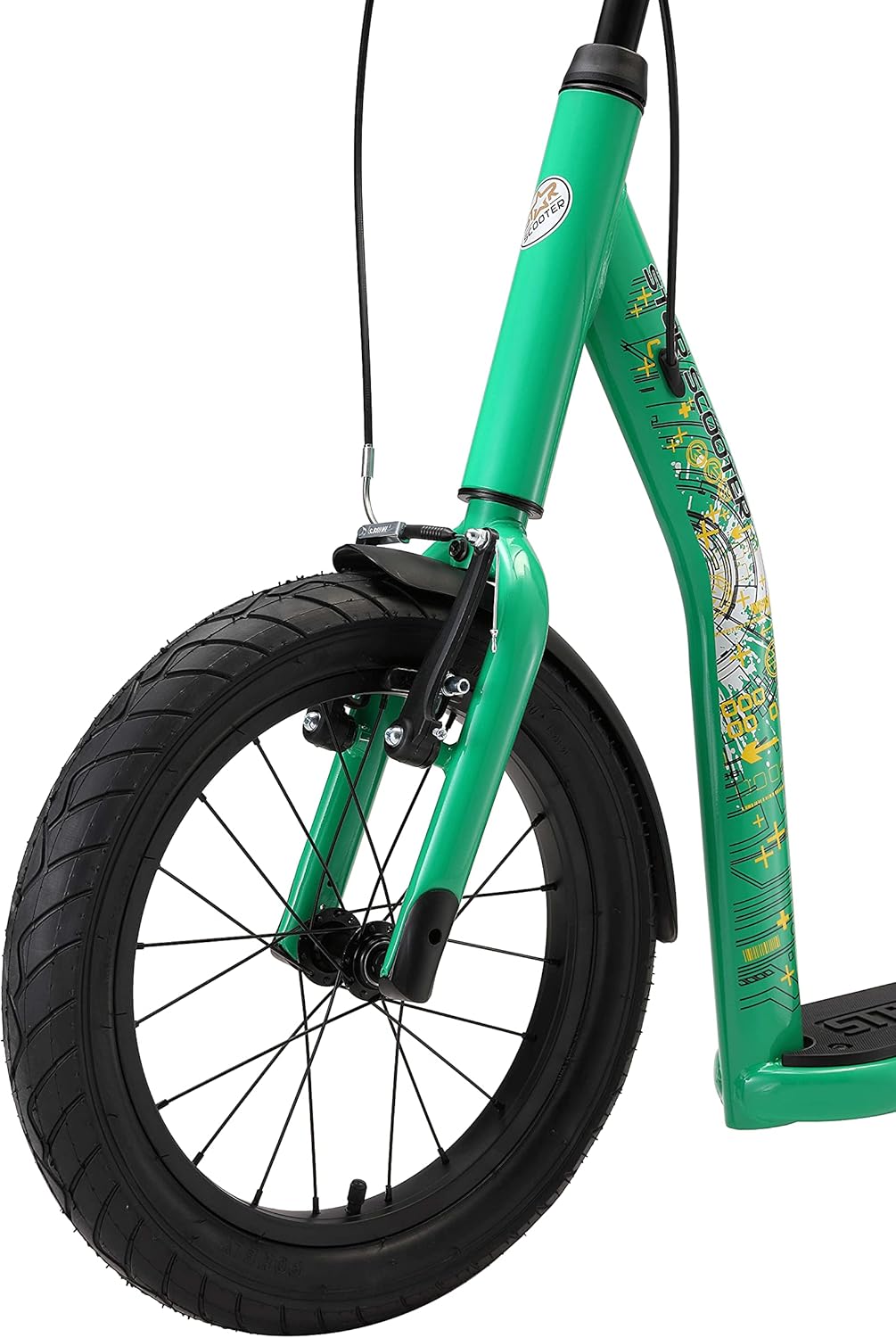 STAR SCOOTER Kinder Tret Roller ab 8 Jahre | City Kick Scooter Luftreifen Höhenverstellbar 16 Zoll N